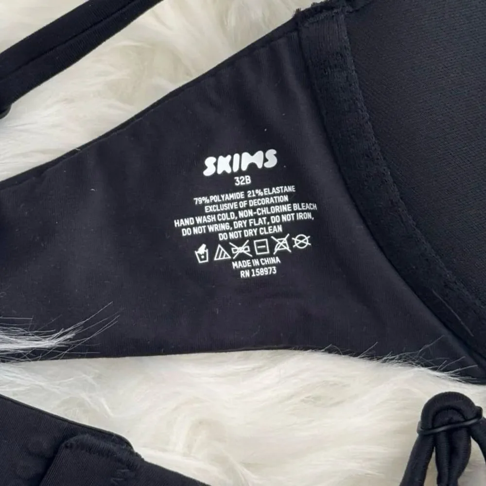 Skims Fits Everybody T-shirt Bra Onyx Size 32B BR-TSH-2023 - Picture 6 of 7